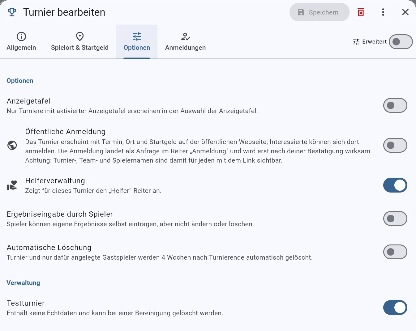 Echter Boule-Boy Screenshot: Turnieroptionen · 3